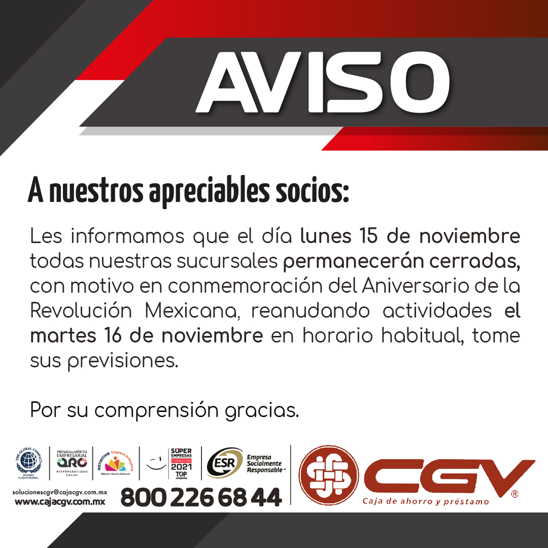 aviso 15 de noviembre